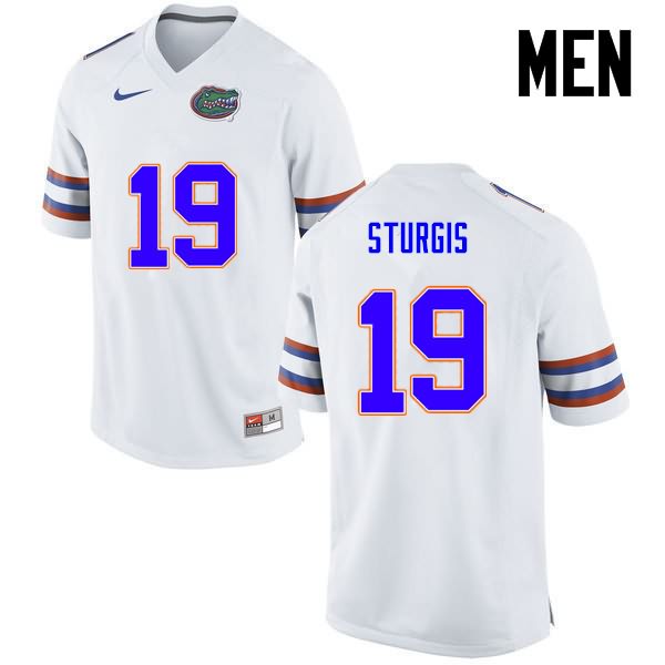 Men's NCAA Florida Gators Caleb Sturgis #19 Stitched Authentic Nike White College Football Jersey MDL5065YW